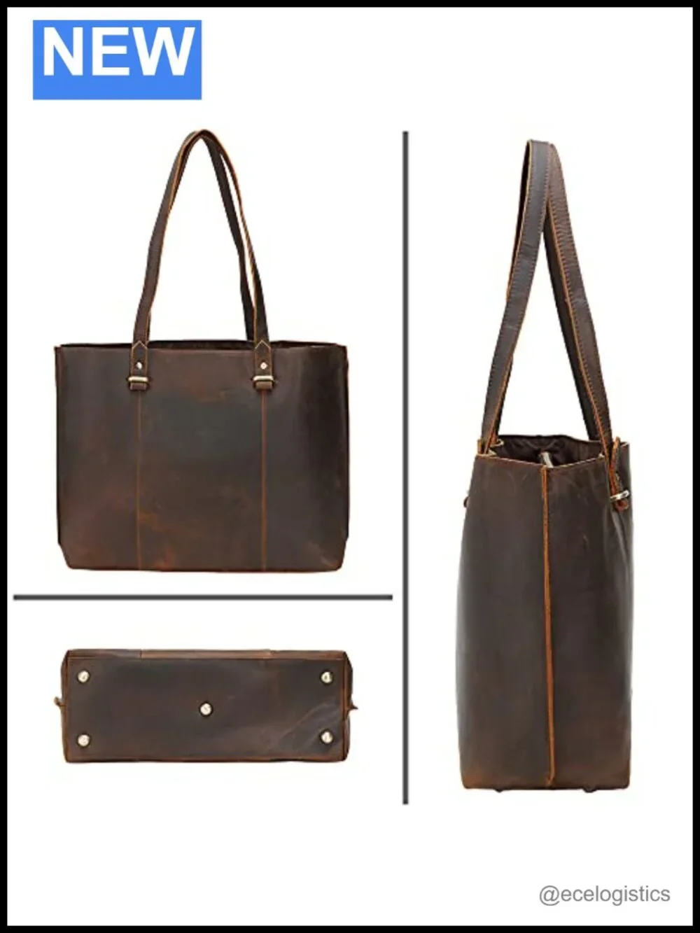 Full Grain Leather Tote Bag Women's Large Handbag Work Purse